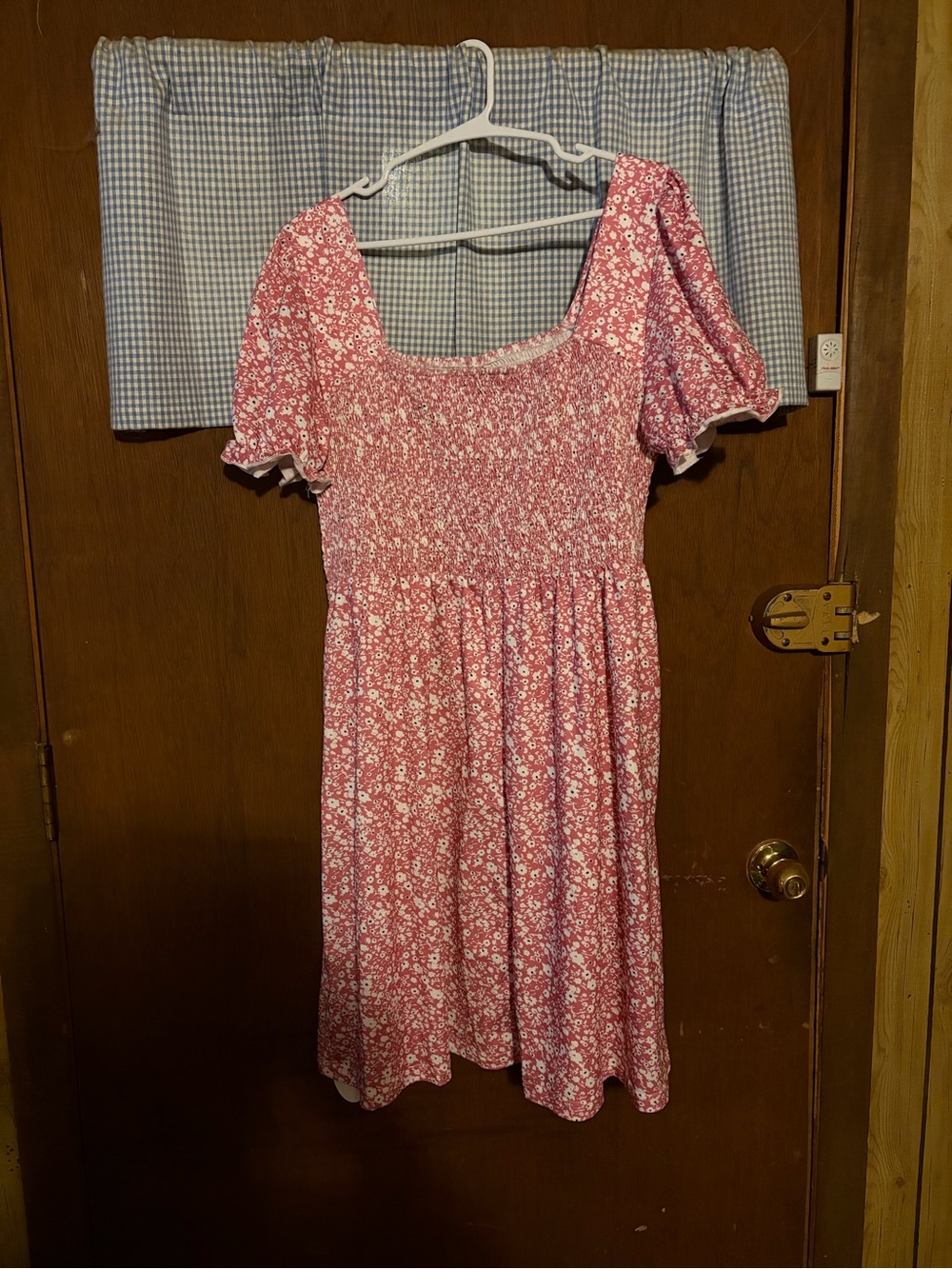Pink Floral Smocked Bodice Mini Dress